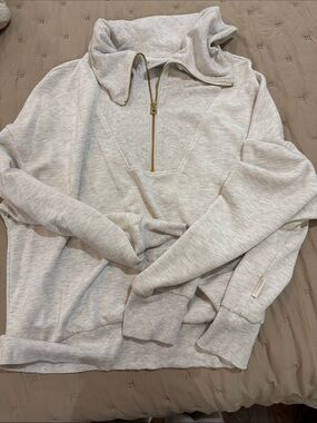 Varley Women’s  Light Heather oatmeal Half-Zip Pullover Sweater